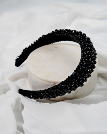 Bentita bufanta cu pietre  si perle, Black, IVR5 [1]