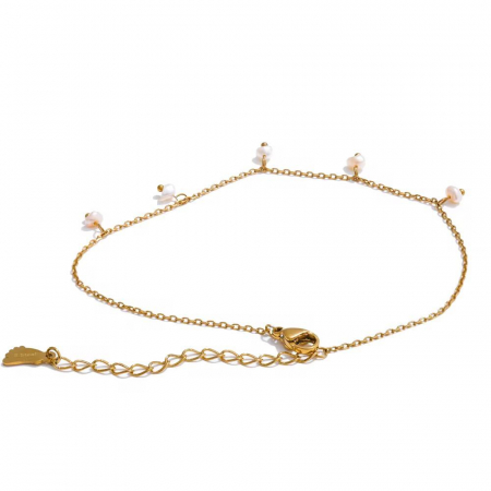 Colectie Perle - Brățară pentru gleznă placată cu aur 18K și perle – Delicatețe pură