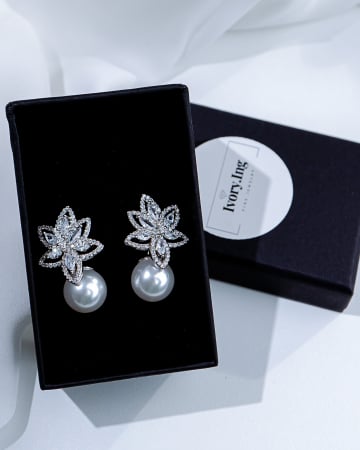 Colectie Perle - Cercei "Ariel", Zirconiu Cubic