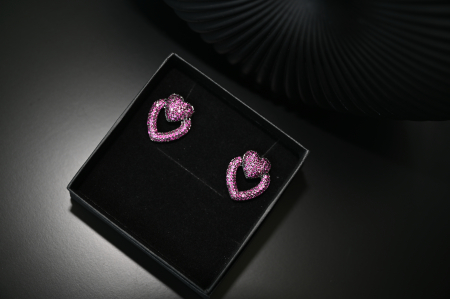 Cercei - Cercei “LINEA Pink” – linii curate, design contemporan