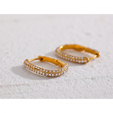 Colectie Statement - Cercei Rotunzi Auriu Elegant cu Zirconiu Cubic – Strălucire Delicată, Stil Etern