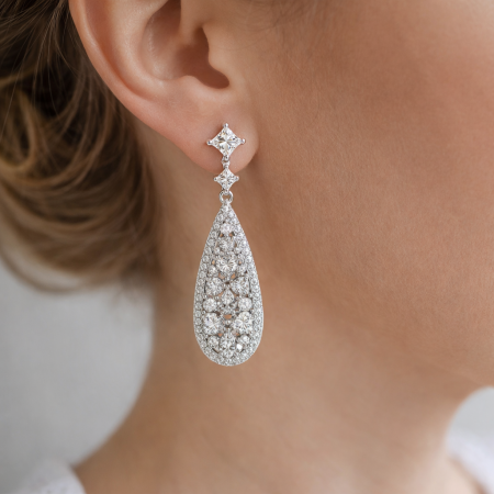 Produse - Cercei SERENITY cu Zirconiu Cubic Ivorying