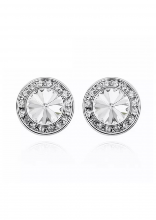 Cercei - Cercei Silvery, argintiu, elegant,  cristale Zirconiu Cubic, cristale Austria