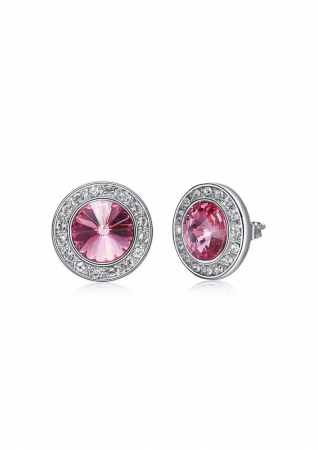 Cercei - Cercei Soft Pink , argintiu, elegant,  cristale Zirconiu Cubic, cristale Austria