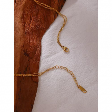 Colier Dublu 1929 Placat cu Aur 18K și Zirconiu Cubic – Eleganță Delicată [3]