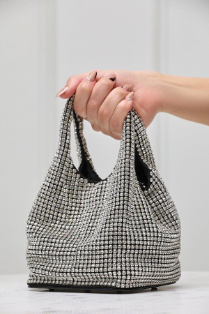 Crystal Clutch/Poseta Silver cu cristale 3D aplicate [4]