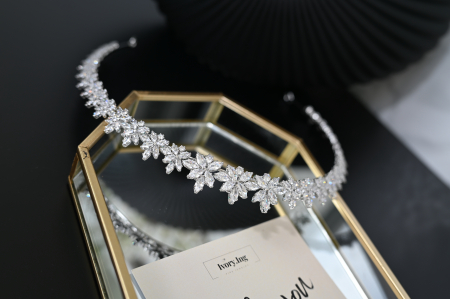 Diadema de par “Emilia” cu cristale Zirconiu Cubic [2]