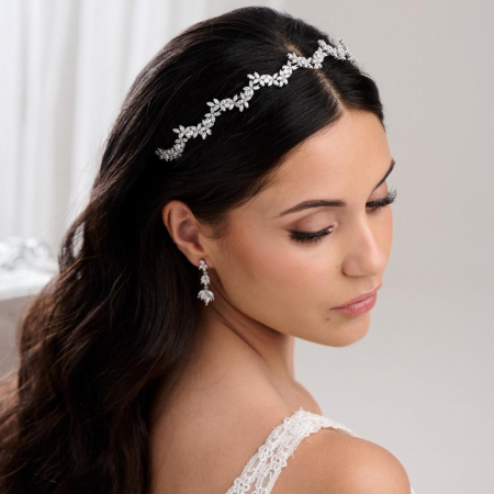 Coronite/Tiare - Diadema “Silver” cu cristale Zirconiu Cubic
