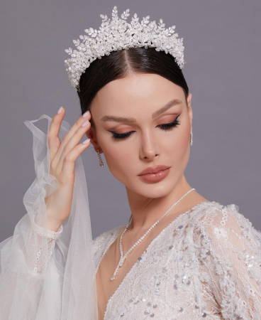 Tiara LORRENE, eleganta si rafinata, cristale Zirconiu cubic, placata cu Argint. [4]