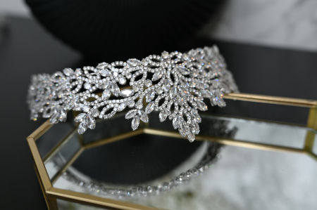 Tiara Luxury "Crown Flowers", Zirconiu Cubic [2]