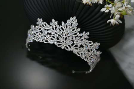 Coronite/Tiare - Tiara Luxury "Crown Flowers", Zirconiu Cubic