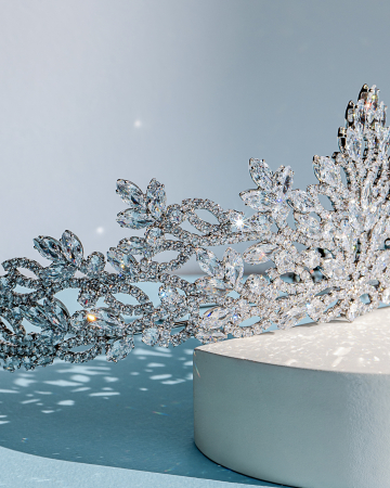Tiara Luxury "Crown Flowers", Zirconiu Cubic [4]