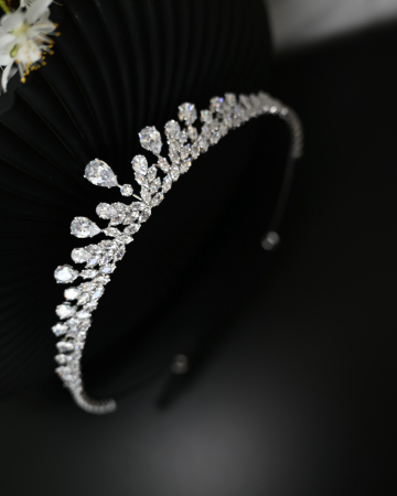 Coronite/Tiare - Tiara "Princess" cu cristale Zirconiu Cubic