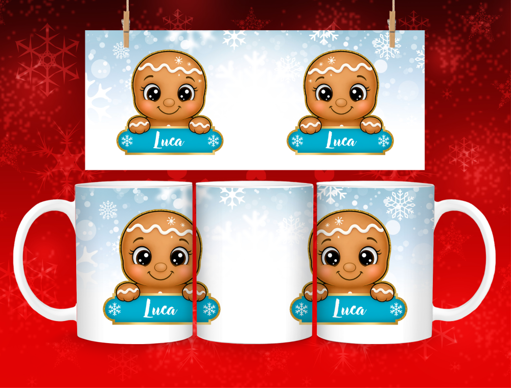 Cana Personalizată – Omuleț de Turtă Dulce (Ceramică, 330 ml) [2]