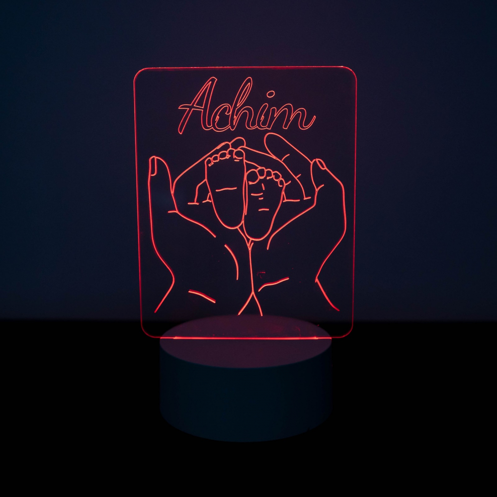 Lampa LED 3d model Palme cu picioruse personalizat cu nume [1]