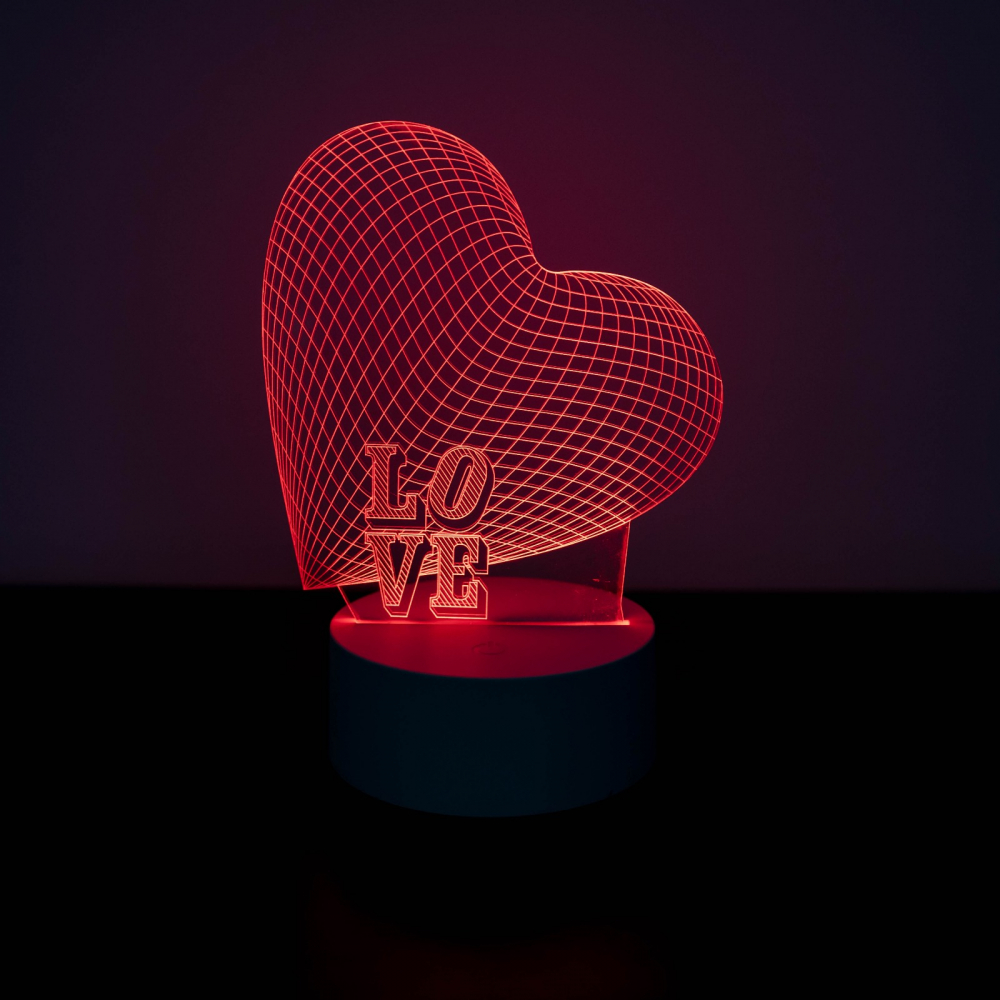 Lampa LED 3d model Inima Love [1]