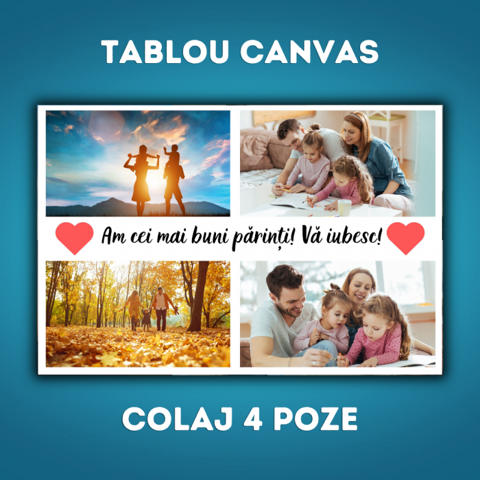 Tablou Canvas - Am cei mai buni parinti - Colaj 4 poze [1]
