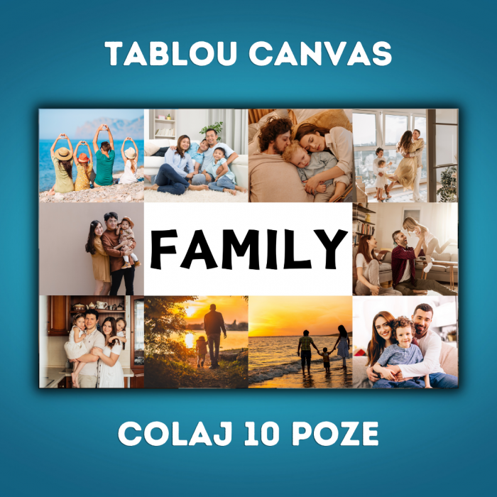 Tablou Canvas Family - colaj 10 poze [1]