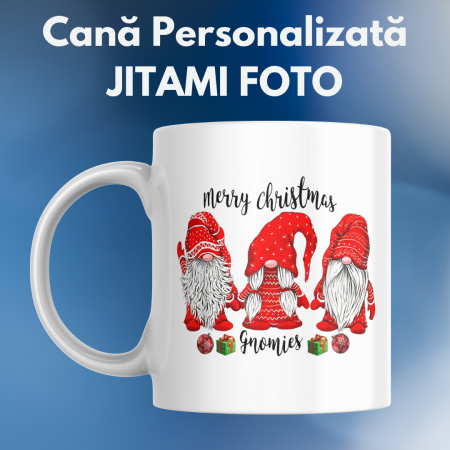 Cani pentru Craciun - Cana Craciun - Gnomies Merry Christmas