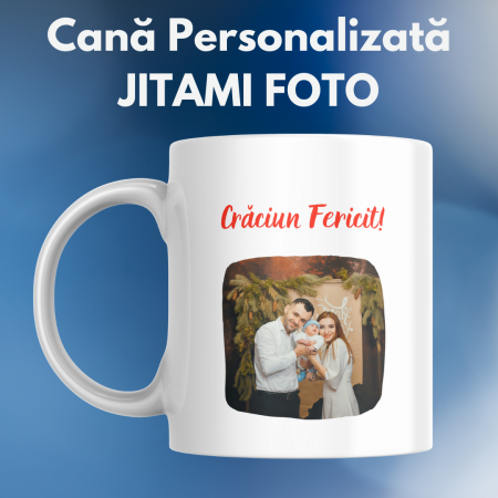 Cani pentru Craciun - Cana Craciun Fericit cu poza