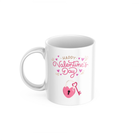 Ziua Indragostitilor - Cana Personalizata - Model Valentine's Day - Lacat si Cheie