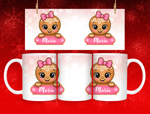 Cana Personalizată cu nume – Omuleț de Turtă Dulce (Ceramică, 330 ml) [1]