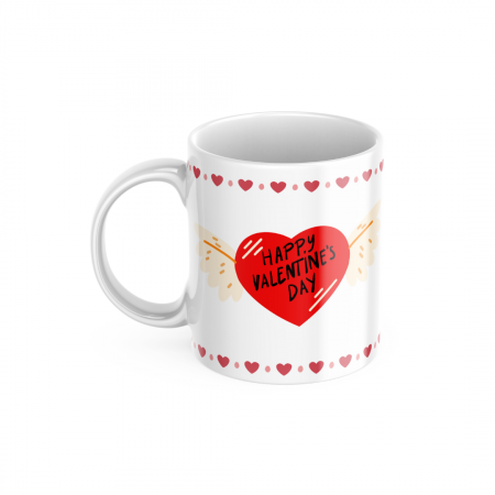 Ziua Indragostitilor - Cana Personalizata - Model Valentine's Day - Inima cu aripi