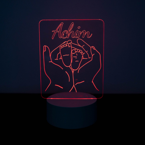Lampi LED 3D - Lampa LED 3d model Palme cu picioruse personalizat cu nume