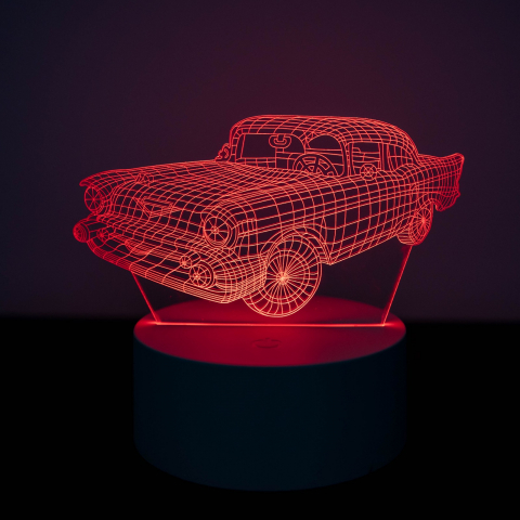Lampi LED 3D - Lampa LED 3d model Masina Retro