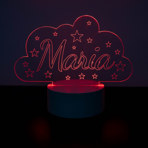 Lampi LED 3D - Lampa LED 3d model Nor pufos personalizat cu nume