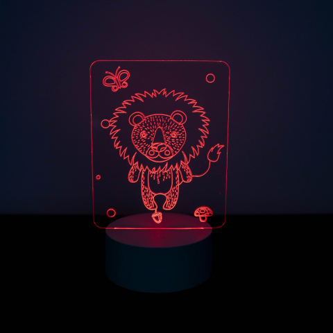Lampi LED 3D - Lampa LED 3d model Leut din jungla