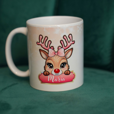 Pachet cadou Crăciun – Canvas 20×30 și cană cu ren personalizată pentru fetițe [1]