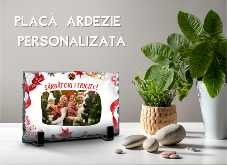 CRACIUN - Placă de Ardezie cu Tematică de Crăciun - O Decorațiune Unică pentru Sărbători 1
