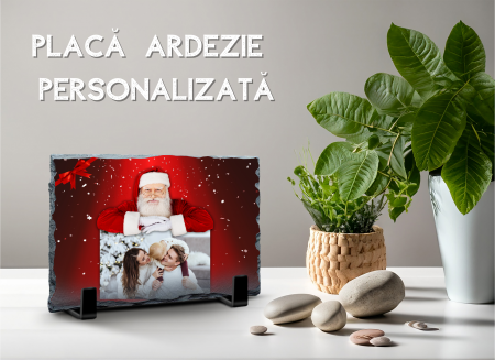 CRACIUN - Placa de ardezie - Model Mos Craciun