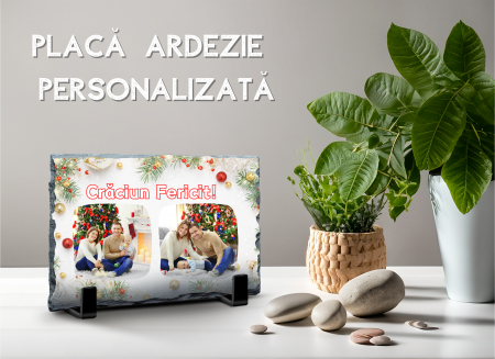 CRACIUN - Placa de ardezie - Craciun Fericit - 2 poze