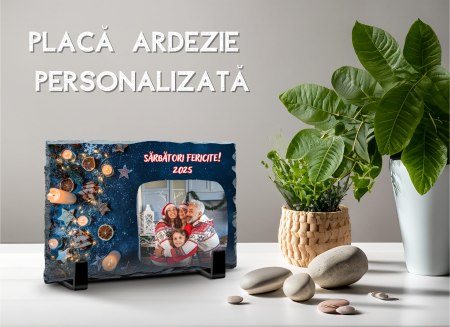 CRACIUN - Placa de ardezie - Sarbatori fericite 2025