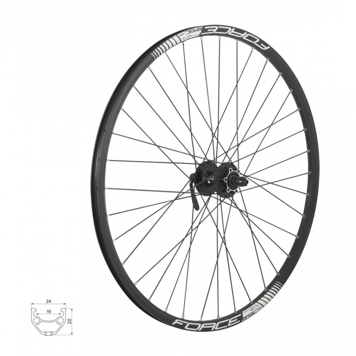 Roata fata 27.5 Force Basic Disc 584x19 neagra [1]