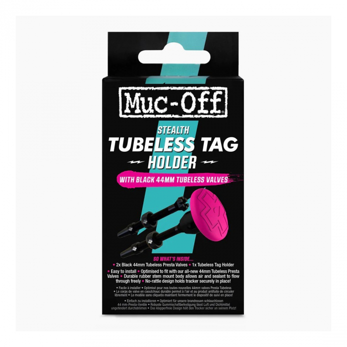 Valva tubeless 44mm Muc-Off Stealth Tubeless Tag Holder cu suport Apple AirTag [1]