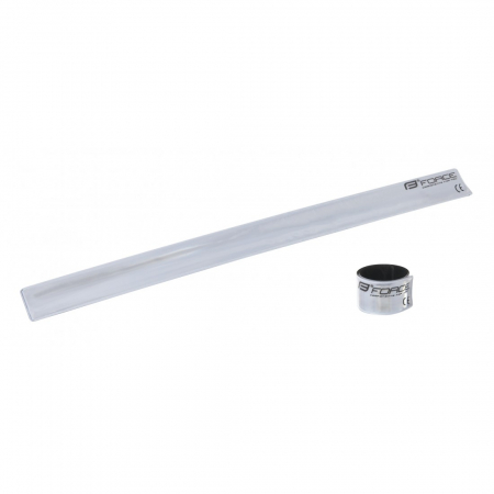 Accesorii - Banda reflctorizanta retractibila Force 38 cm argintie