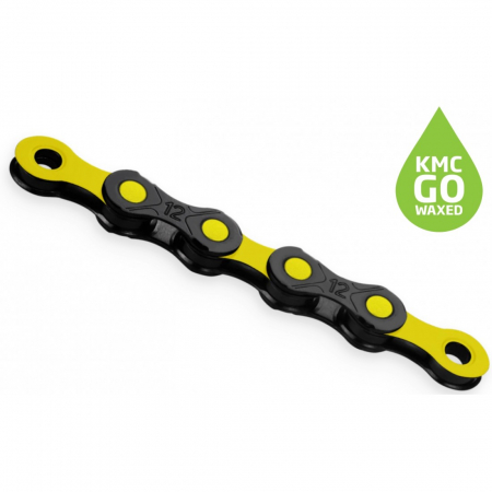 Produse - Lant KMC DLC 12 Negru/Galben 12 Viteze 126 Zale ceruit