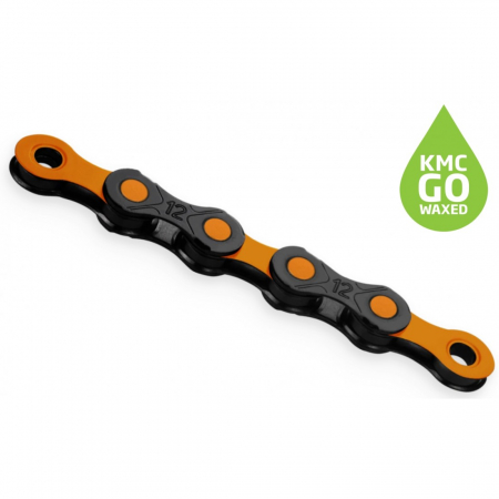 Piese - Lant KMC DLC 12 Negru/Portocaliu 12 Viteze 126 Zale ceruit