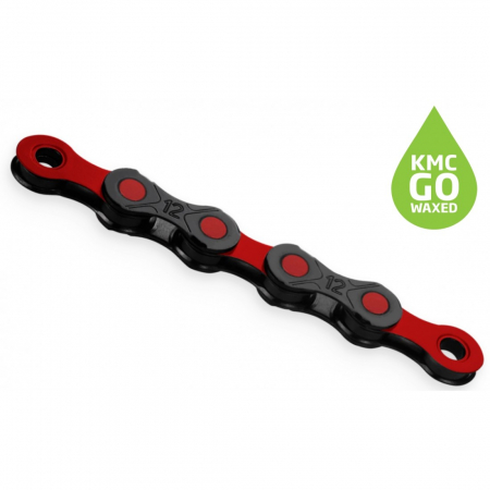 Piese - Lant KMC DLC 12 Negru/Rosu 12 Viteze 126 Zale ceruit