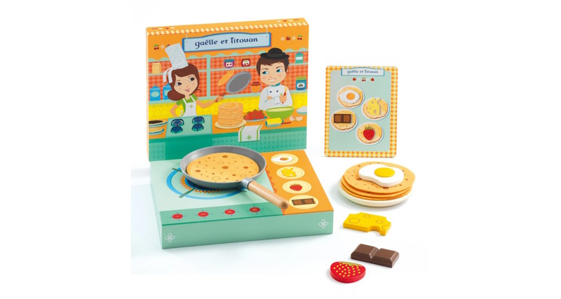 Set facut clatite din lemn Montessori