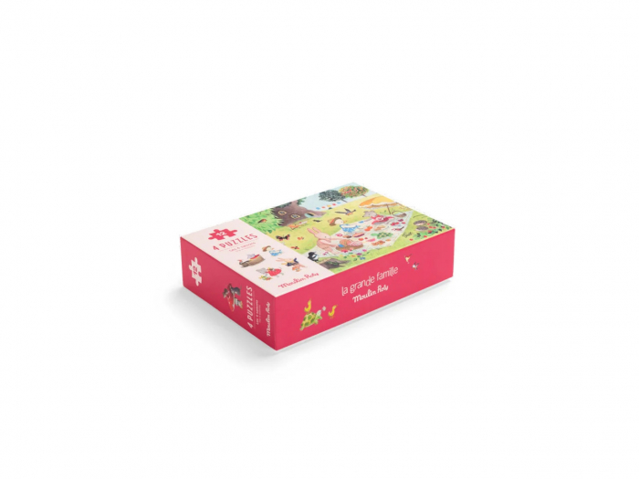 4 Puzzle-uri Anotimpuri, 12 Piese din Carton Fiecare, Moulin Roty [4]