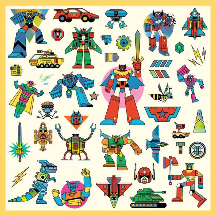 Abtibilduri metalice Roboti, Djeco [3]