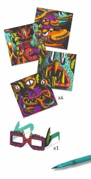 Atelier de colorat 3D Monstruleti simpatici, Djeco [2]