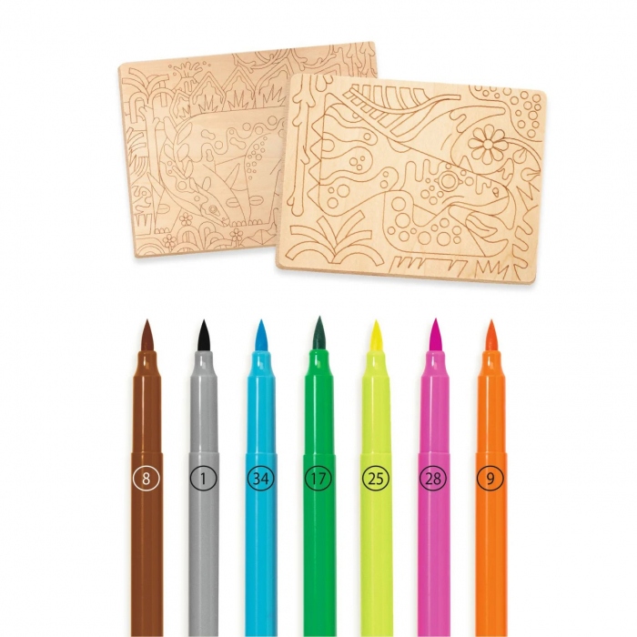 Atelier de Pictura pe Lemn Coloreaza Dinozauri, Djeco [4]
