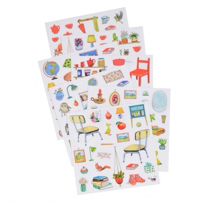 Carte de colorat cu stickere Marea familie, Moulin Roty [3]