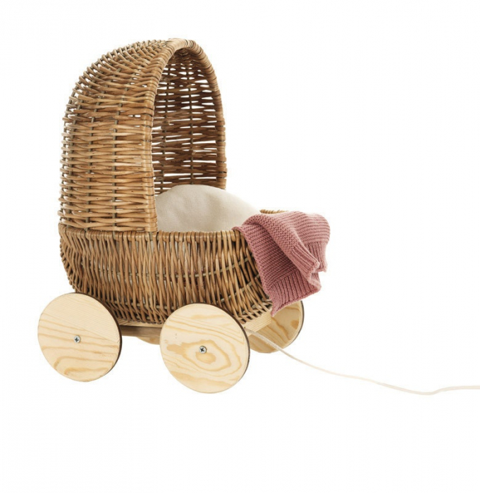 Carucior retro din rachita pentru papusi, Egmont Toys [2]