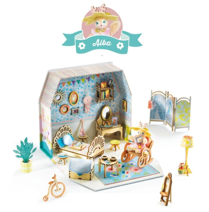 Casuta miniaturala de asamblat si colorat Alba, Djeco [4]